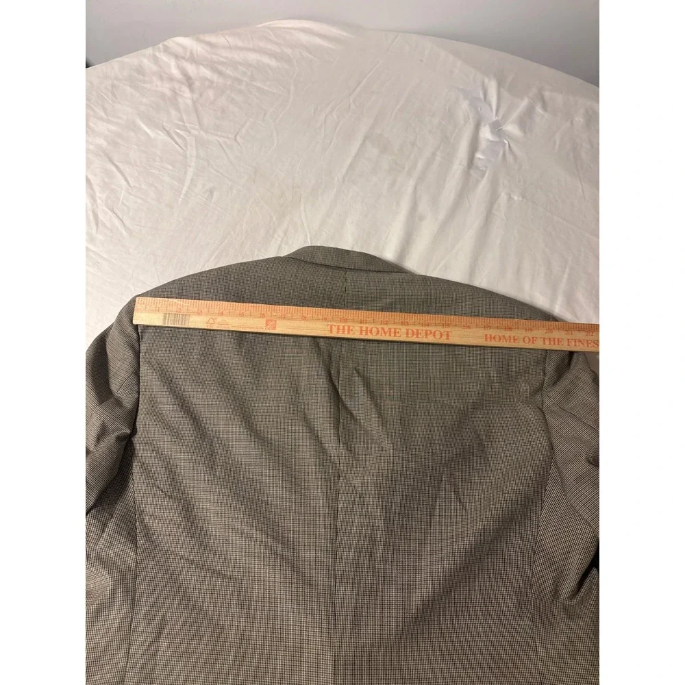 Burberrys Blazer Mens 44L Brown Vintage Micro Check Sport Coat